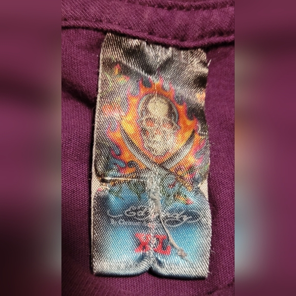 ​Vintage Ed Hardy "Love Kills Slowly" Purple Tee - Made in USA - Y2K Archive - Picture 3 of 9